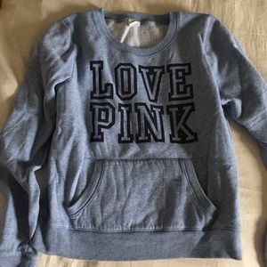 “Love Pink” Blue Crewneck Sweatshirt